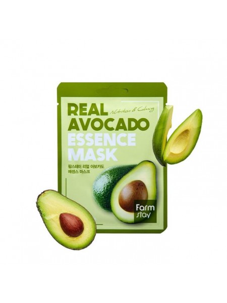 Тканевая маска для лица с экстрактом авокадо 23 мл Real Avocado Essence Mask "Farm Stay"