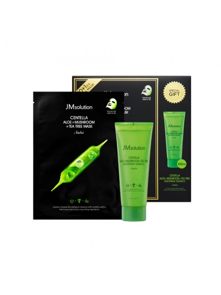 Набор масок с центеллой, алоэ и зеленым чаем Centella Aloe+ Mushroom+ Tea Tree Mask "JMsolution"