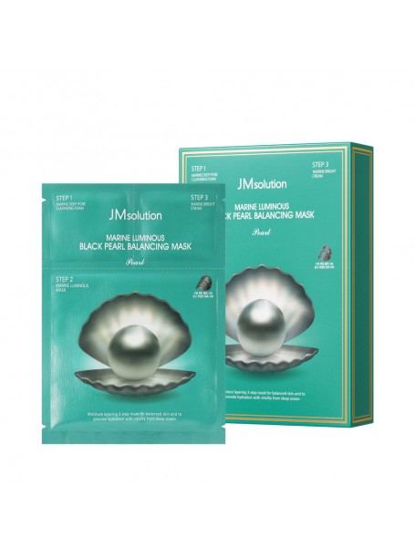 Трёхшаговый набор с черным жемчугом. Luminous Black Pearl Balancing Mask "JMsolution"