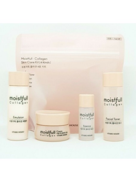 Мини-набор средств для лица с коллагеном Moistfull Collagen Skin Care 4pcs Kit "Etude House"