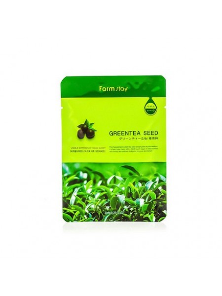 Маска тканевая для лица с экстрактом семян зеленого чая Visible  "Farm Stay"