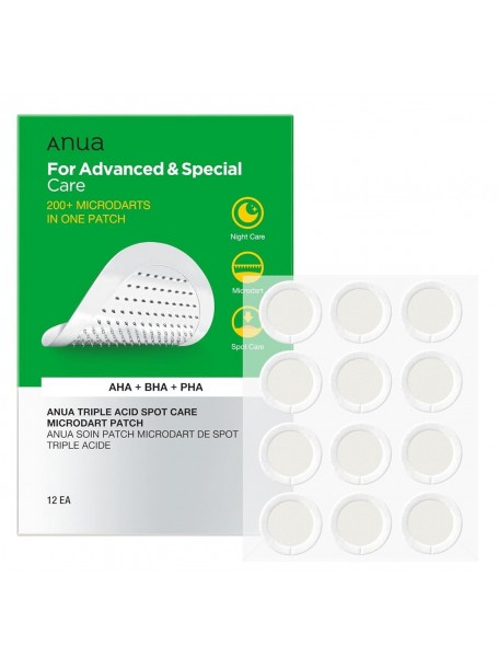 Патчи от прыщей с микроиглами Triple Acid Spot Care Microdart Patch, 12 шт"Anua"