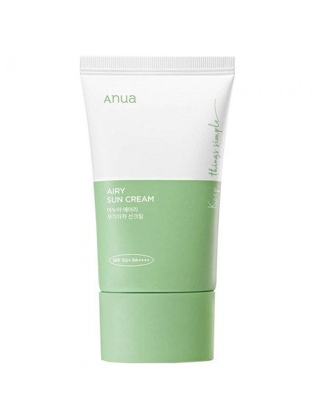 Лёгкий минеральный солнцезащитный крем Anua Airy Sun Сream SPF50+ PA++++  50мл"Anua"