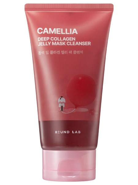 Очищающий гель-маска с экстрактом камелии и коллагеном Deep Collagen Jelly Mask Cleanser 150 мл "Round Lab"