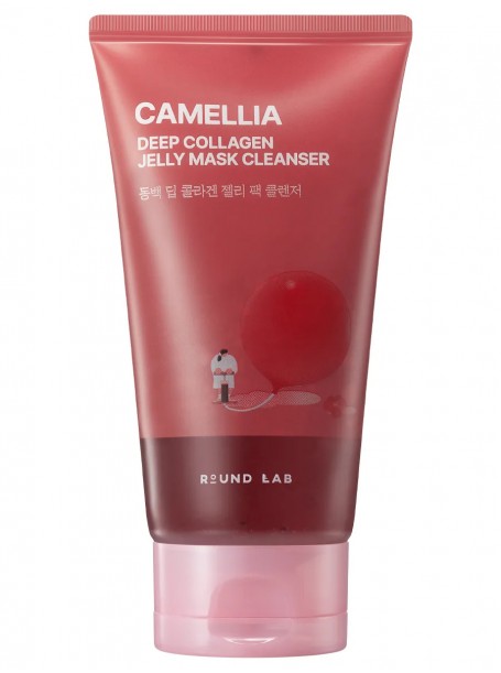 Очищающий гель-маска с экстрактом камелии и коллагеном Deep Collagen Jelly Mask Cleanser 150 мл "Round Lab"