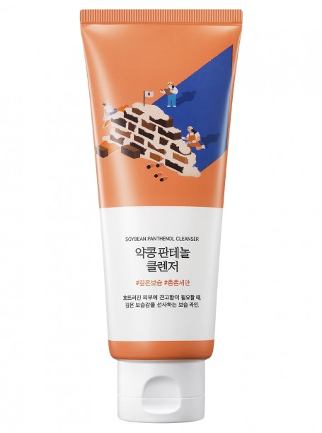 Пенка для умывания с чёрной соей и пантенолом Soybean Panthenol Cleanser 150 мл "Round Lab"