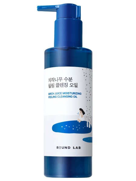 Гидрофильное масло с берёзовым соком и кислотами Birch Juice Moisturizing Peeling Cleansing Oil 200 мл  "Round Lab"