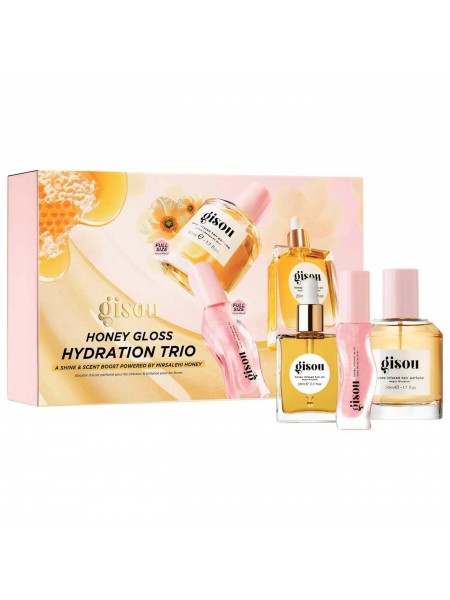 Набор бестселлеров для волос и губ Honey Gloss Hydration Trio "gisou"