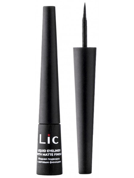 Подводка жидкая для глаз черная матовая Liquid Eyeliner Black Matte, 2.5мл "LIC"