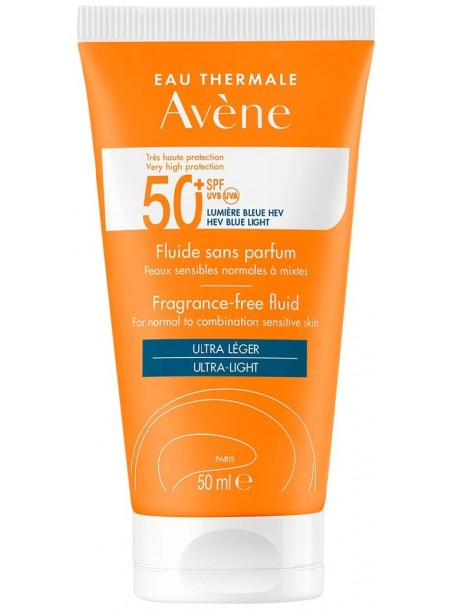 Солнцезащитный флюид SPF 50+ без отдушек, 50 мл "Avene"
