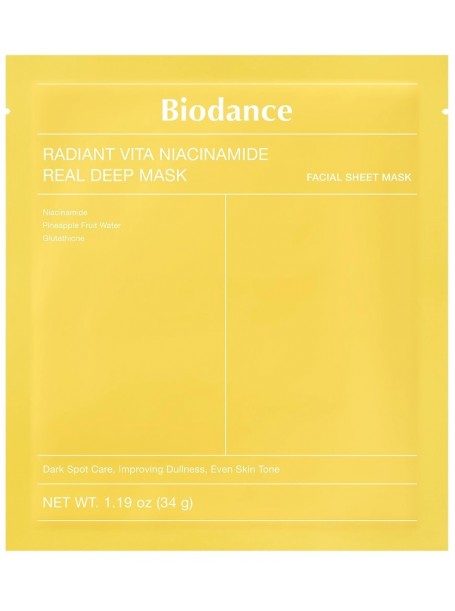 Гидрогелевая маска для сияния Radiant Vita Niacinamide Real Deep Mask"Biodance"