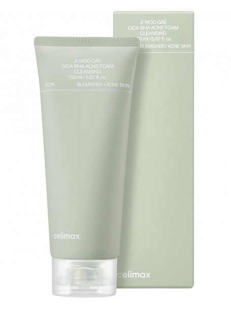 Очищающая пенка с BHA-кислотой и центеллой Ji Woo Gae Cica BHA Acne Foam Cleansing "Celimax "