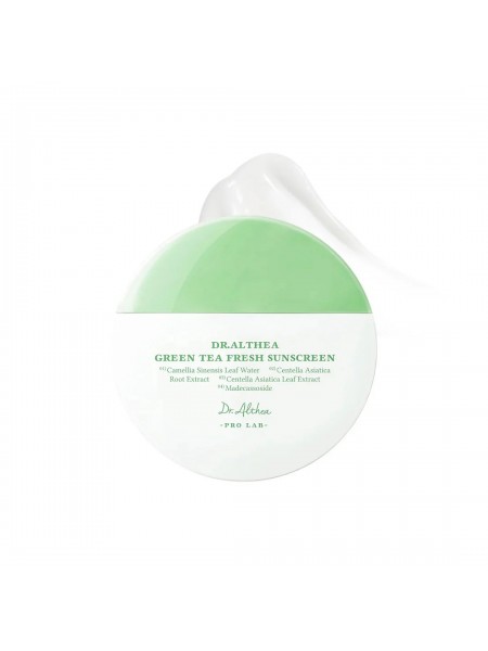 Легкий солнцезащитный крем для чувствительной кожи Green Tea Fresh Sunscreen SPF 50+PA++++, 45 мл " Dr. Althea"