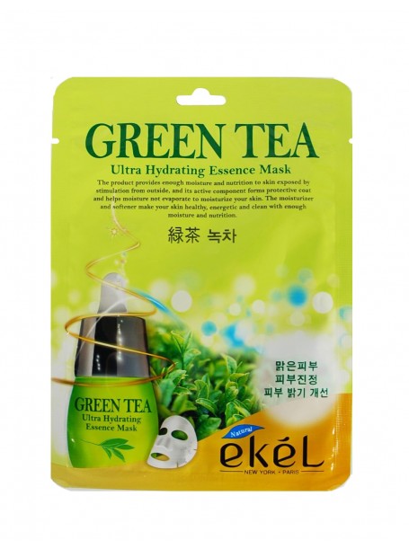 Маска тканевая противовоспалительная и себорегулирующая с экстрактом зеленого чая "Ekel" 