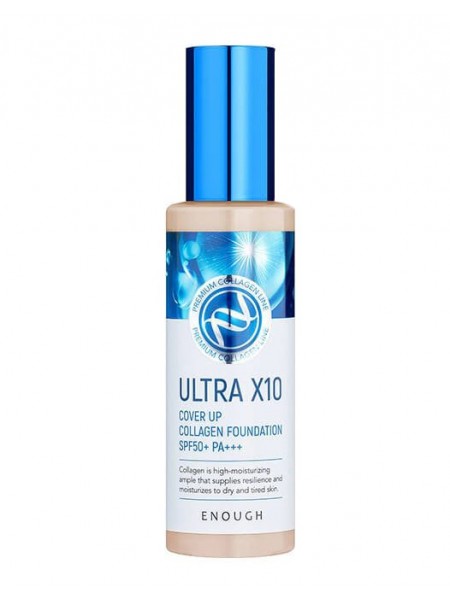Тональная основа  Ultra X10 Cover Up Collagen Foundation SPF50+ PA +++ 100 g "Enough"
