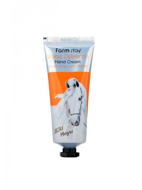 Крем для рук на экстракте жира лошади Visible Difference Hand Cream-Jeju Mayu "Farm Stay"