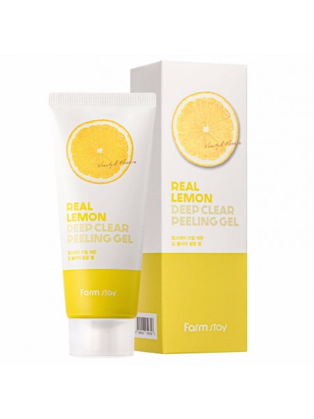 Пилинг-гель для лица с экстрактом лимона Real Lemon Deep Clear Peeling Gel  "Farm Stay"