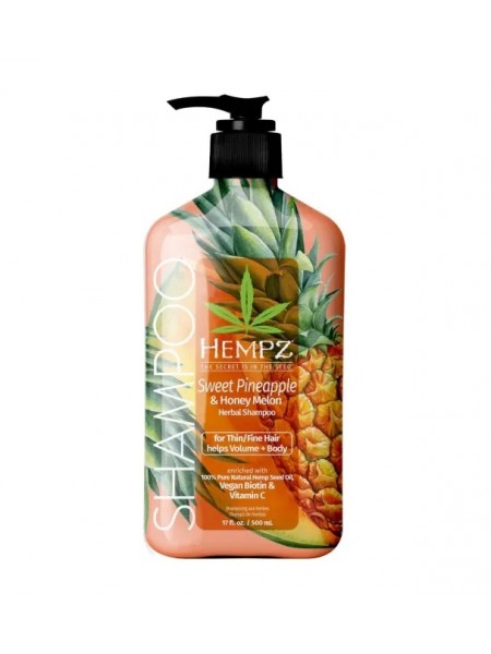 Шампунь для тонких, тусклых волос Sweet Pineapple & Honey Melon Herbal Shampoo 500 мл "Hempz"