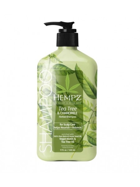 Шампунь Tea Tree & Chamomile Herbal Shampoo For Scalp Care 500 мл "Hempz"
