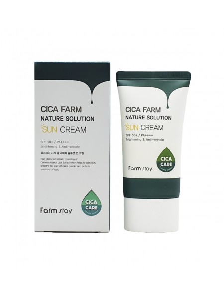 Солнцезащитный крем Cica Farm Nature Solution Sun Cream SPF50+ PA++++ 50 мл "Farm Stay"