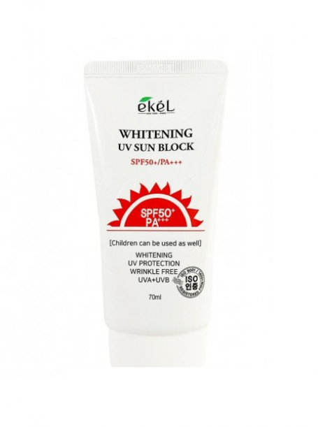 Солнцезащитный крем для лица Ekel Whitening UV Sun Block SPF 50+/PA+++ "Ekel"