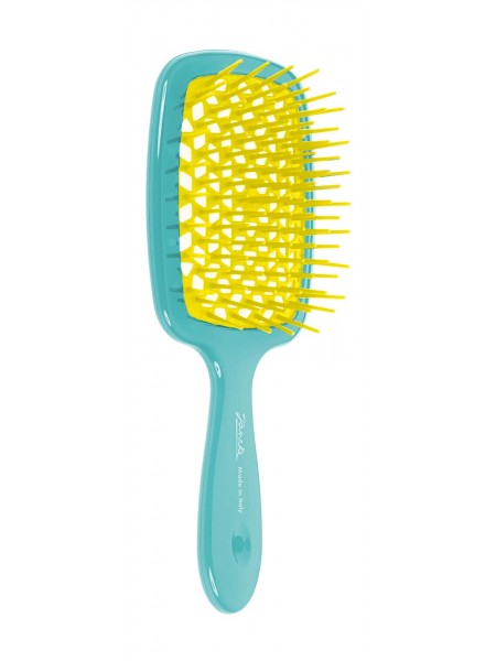 Массажная расческа Superbrush в оттенке Turquoise and Yellow 86 SP226 TSE "Janeke"
