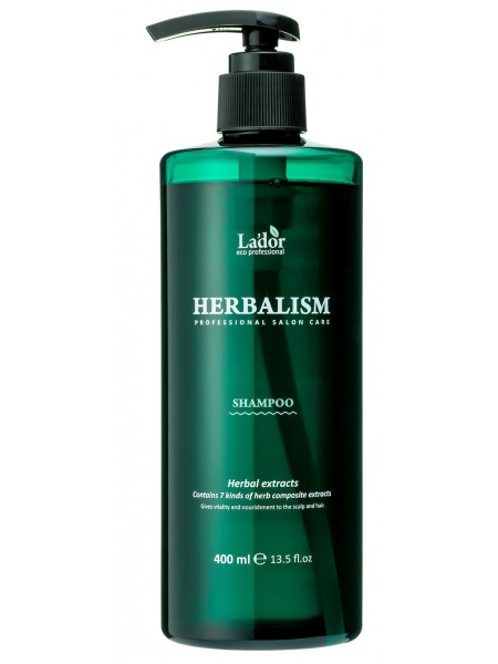 Слабокислотный травяной шампунь с аминокислотами 400мл Herbalism Shampoo"Lador"
