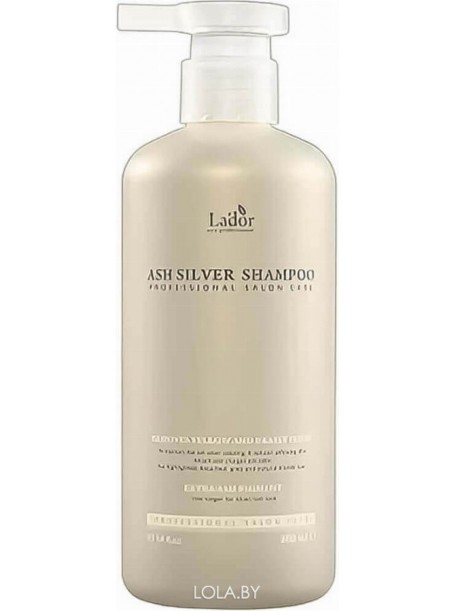 Увлажняющий оттеночный шампунь для светлых волос Ash Silver Shampoo 300 мл "Lador"