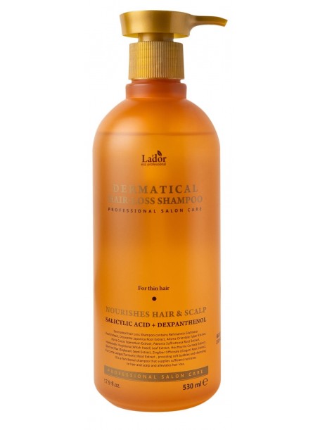 Укрепляющий шампунь для тонких волос Lador Dermatical Hair-Loss Shampoo For Thin Hair 530 мл "Lador"