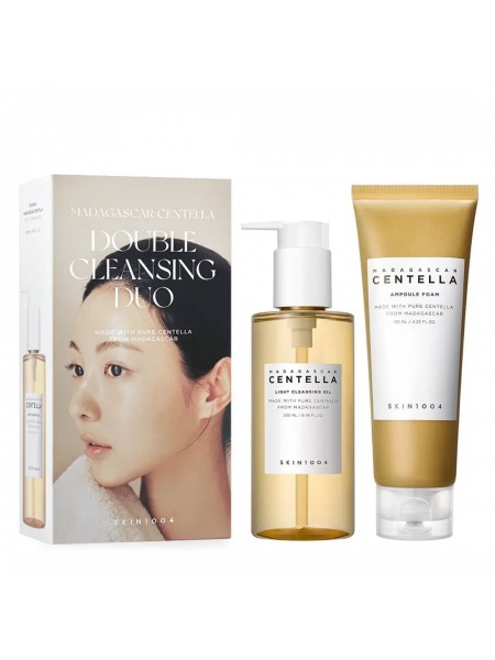 Набор полноразмерных средств для очищения кожи (гидрофильное масло+пенка), Madagascar Centella Double Cleansing Duo "SKIN1004"