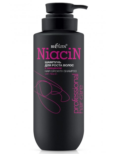 Шампунь для роста волос с ниацином 500мл "Bielita"