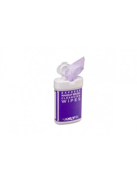 Экспресс-очищающие салфетки для макияжных кистей с антибактериальным эффектом 50 шт  "ManlyPro"