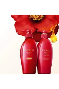 Набор для экстра увлажнения волос Premium Moist & Repair, с маслом камелии, шампунь 450 мл + кондиционер 450 мл "Tsubaki"