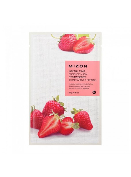  Тканевая маска с эссенцией из натуральных экстрактов 23г Strawberry "Mizon"