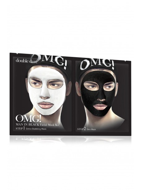 Комплекс мужских масок двухкомпонентный «Детокс» | Double Dare OMG! Man In Black Facial Mask Kit "Double Dare"