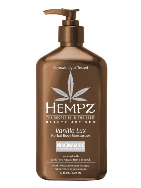 Молочко для тела с ниацинамидом Vanilla Lux для тела, 500 мл "Hempz"