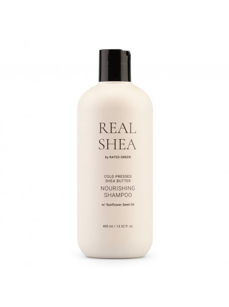 Питательный шампунь для повреждённых волос с маслом ши Real Shea Nourishin 400мл  RATED GREEN