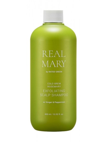 Отшелушивающий шампунь с розмарином Real Mary Exfoliating Scalp Shampoo 400 мл "RATED GREEN"