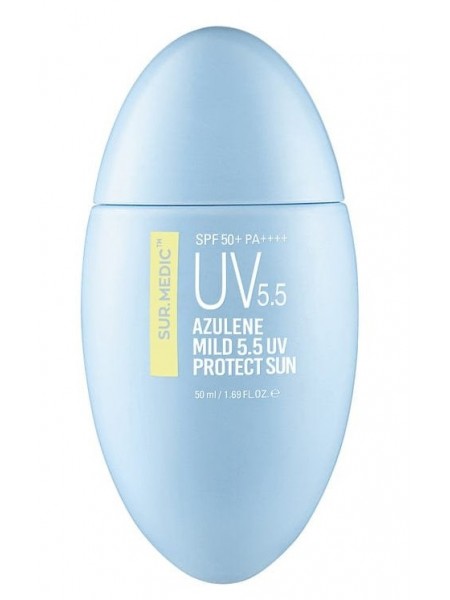 Успокаивающий солнцезащитный крем с азуленом Azulene Mild 5.5 UV Protect Sun SPF50+ "SUR.MEDIC+"