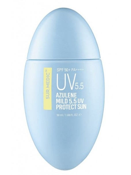 Успокаивающий солнцезащитный крем с азуленом Azulene Mild 5.5 UV Protect Sun SPF50+ "SUR.MEDIC+"