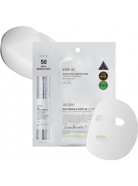 Деликатная двухфазная маска с микроиглами Mild Reedle Shot 50 2 Step Mask, 1,5g+25g "VT Cosmetics" 